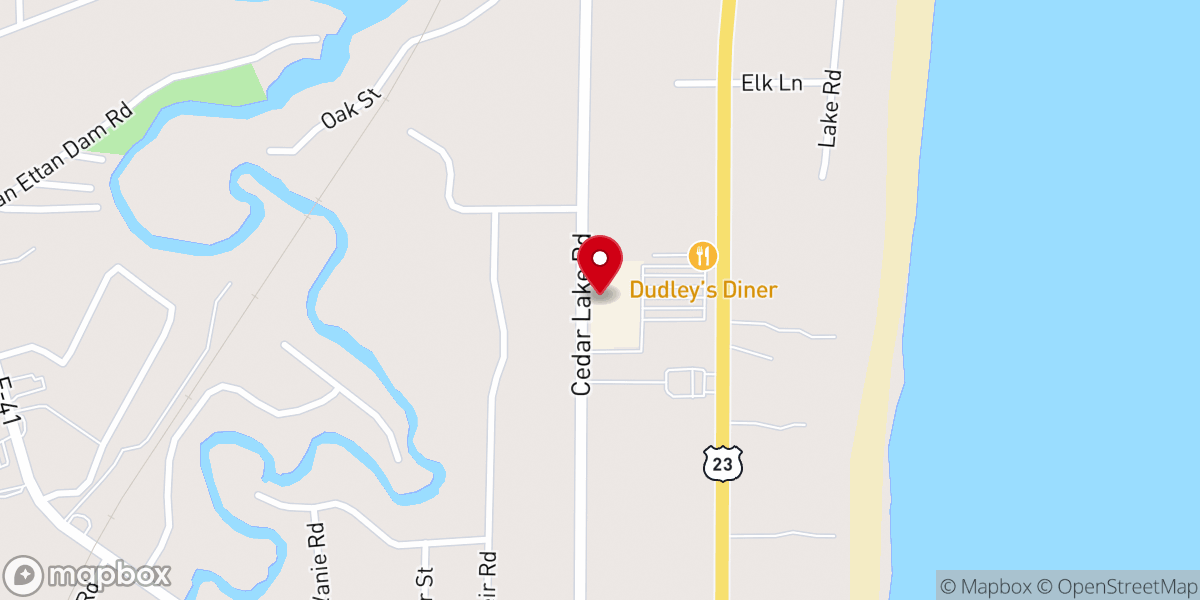 Map showing location of Oscoda Church of Christ