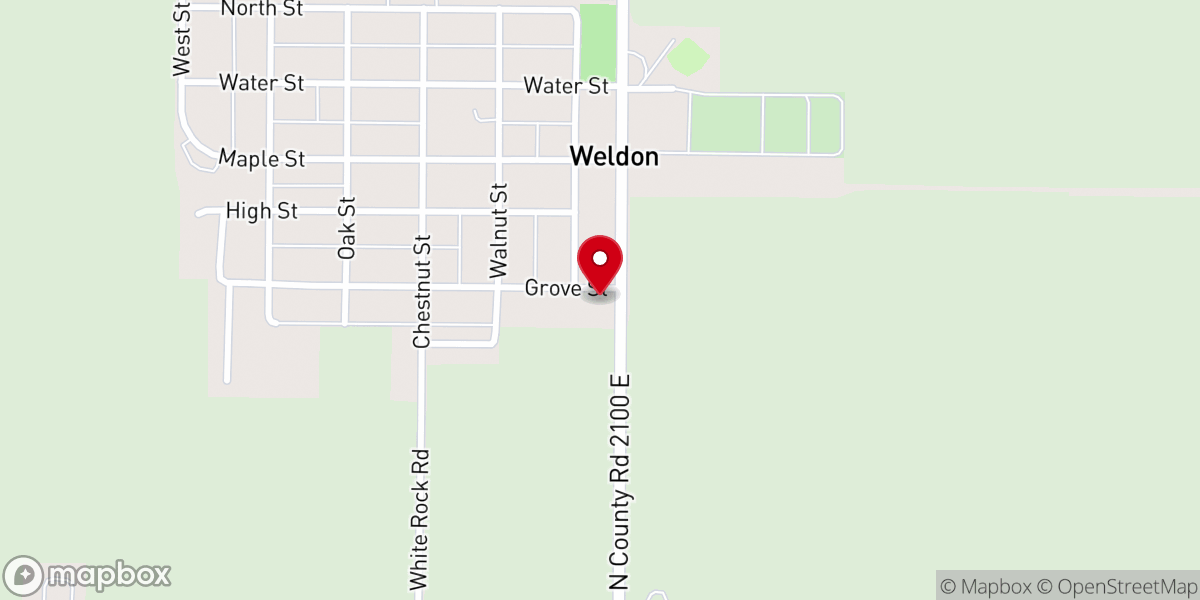 Map showing location of Weldon Baptist Church