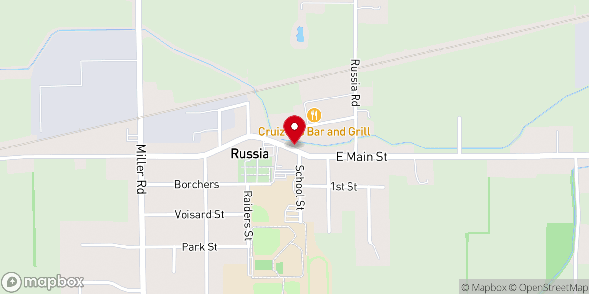 Map showing location of Ohio Historical Marker: The Village of Russia/St. Remy Catholic Church
