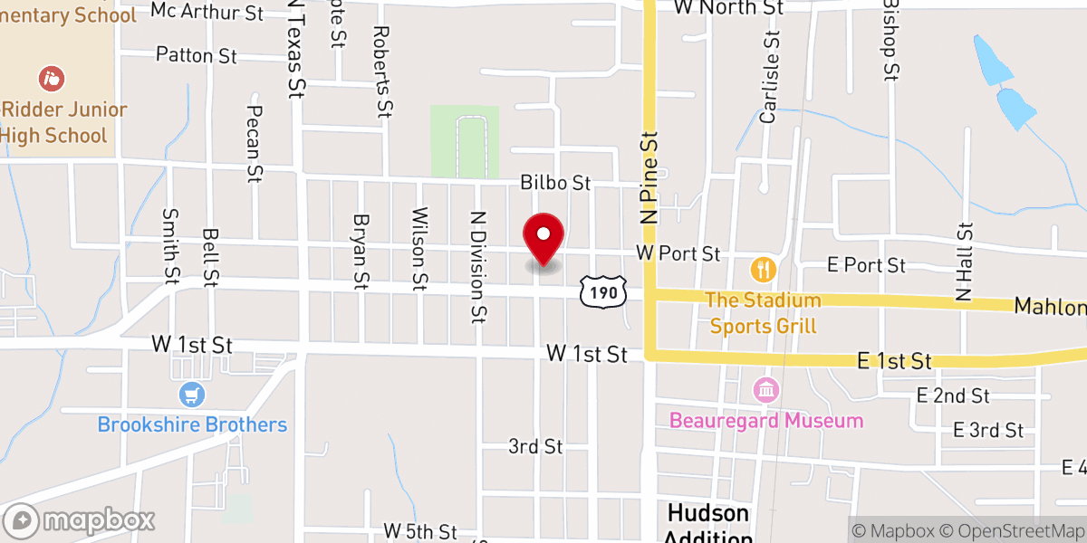 Map showing location of First Presbyterian Church