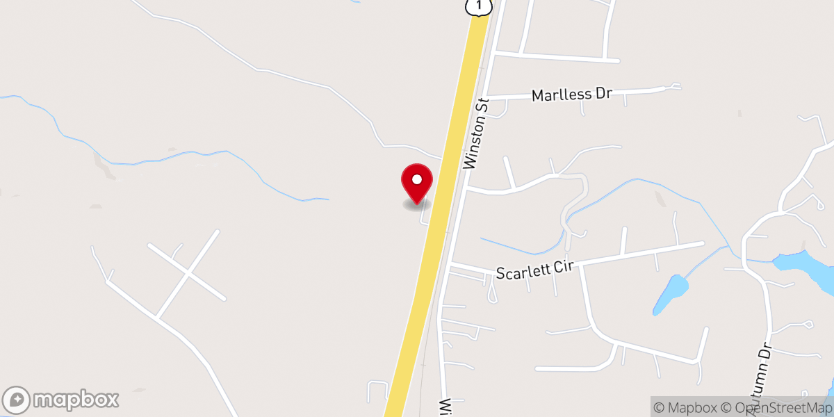 Map showing location of Interdenominational Ushers Association of NC