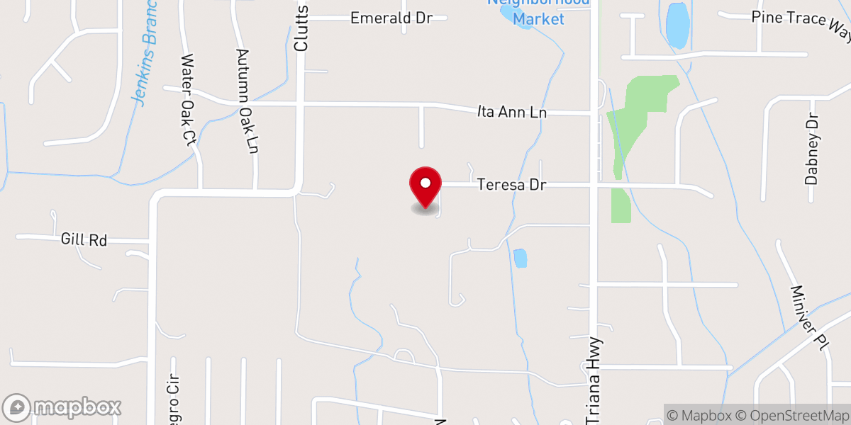 Map showing location of Calvary Chapel Huntsville