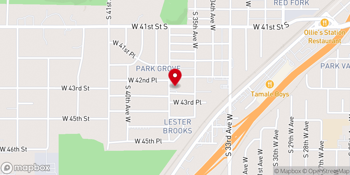 Map showing location of Park Grove Tulsa