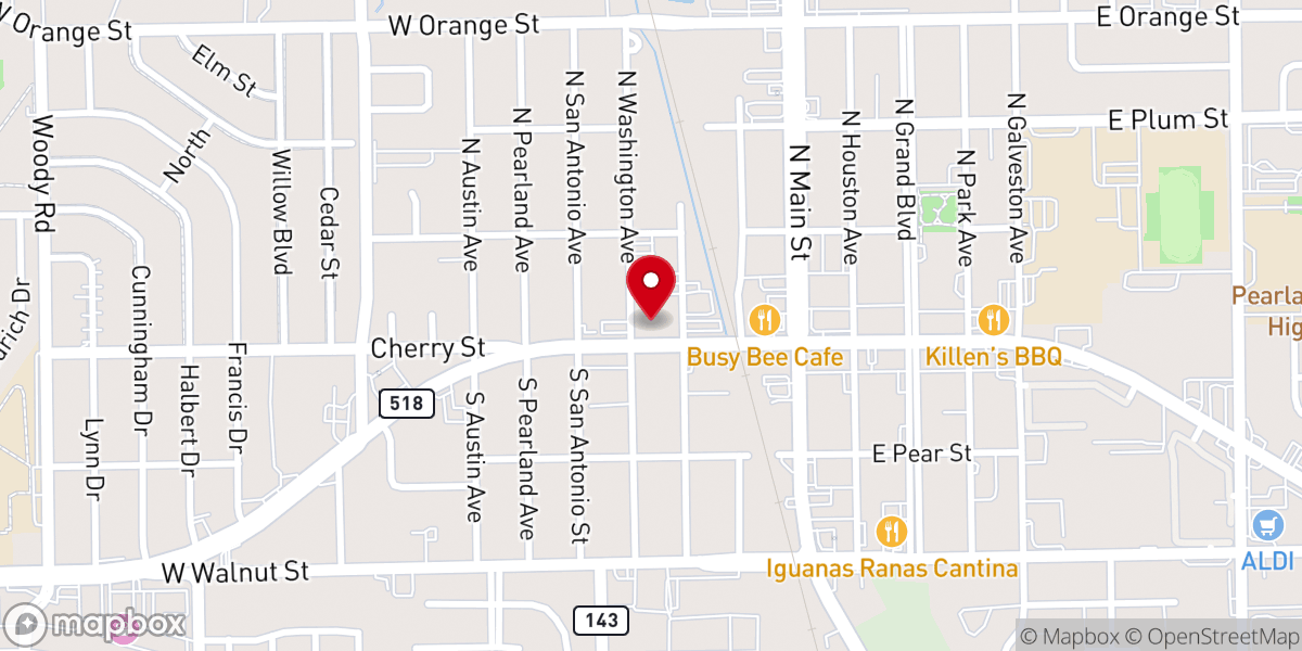 Map showing location of HOPE Church Pearland