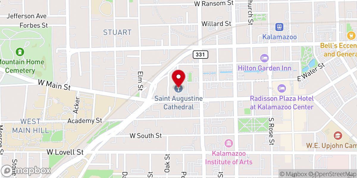 Map showing location of Saint Augustine Cathedral