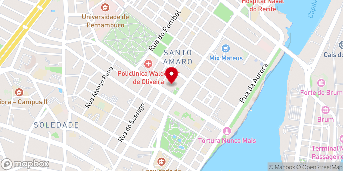 Map showing location of IEADPE Templo Central – Assembleia de Deus em Pernambuco