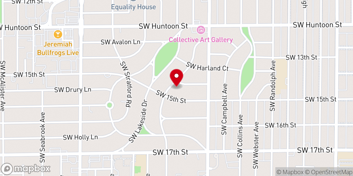 Map showing location of Campus Ministry at Washburn