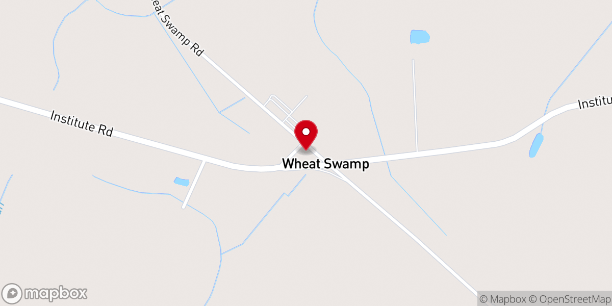 Map showing location of Wheat Swamp Christian Church