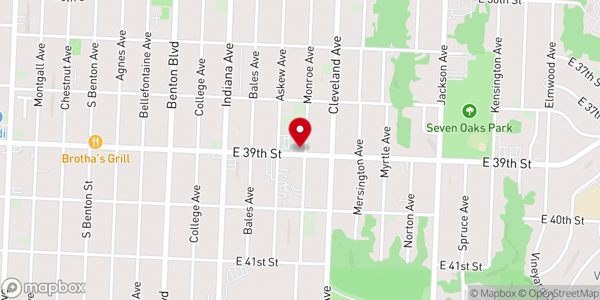 Map showing location of Second Baptist Church