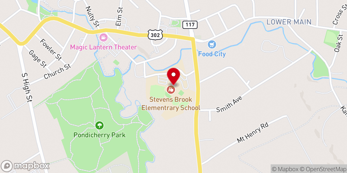 Map showing location of The Bridge Church