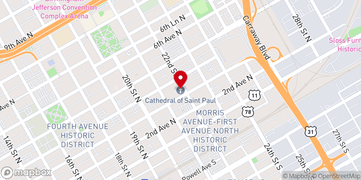 Map showing location of The Cathedral of Saint Paul
