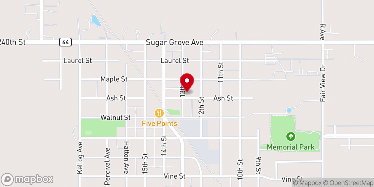 Map showing location of Dallas Center Church of the Brethren
