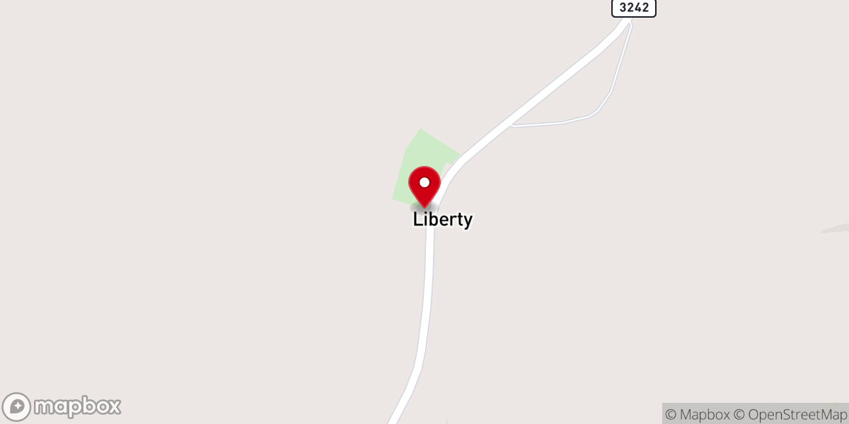 Map showing location of Liberty Community Church