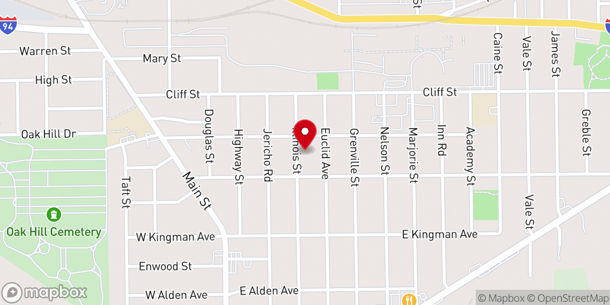 Map showing location of St Mark's CME Church