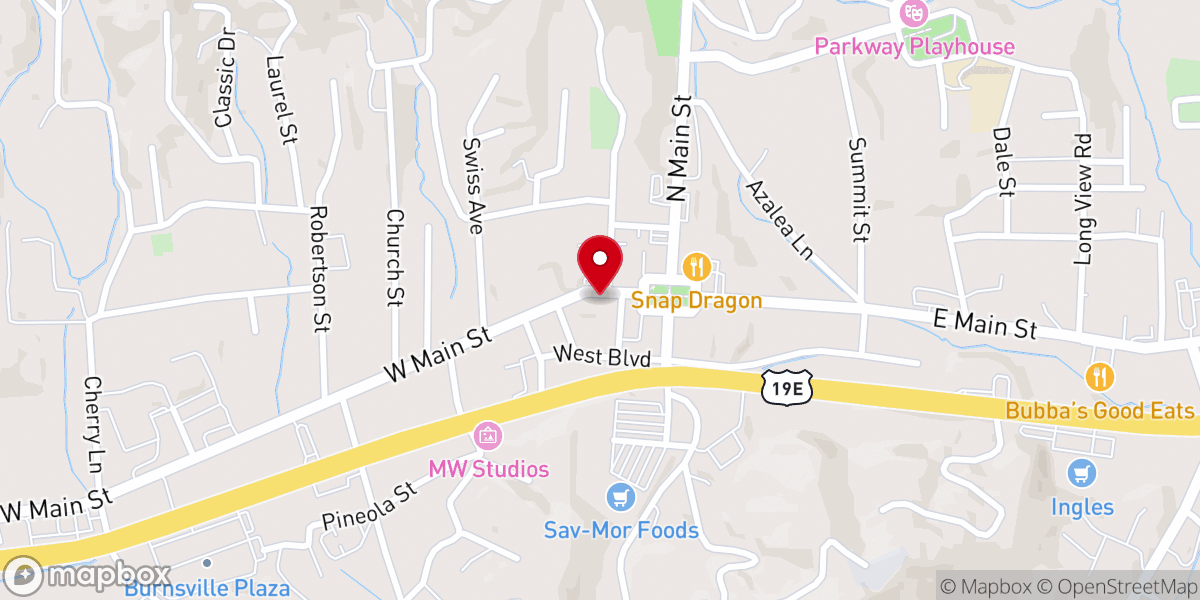 Map showing location of Yancey Baptist Association