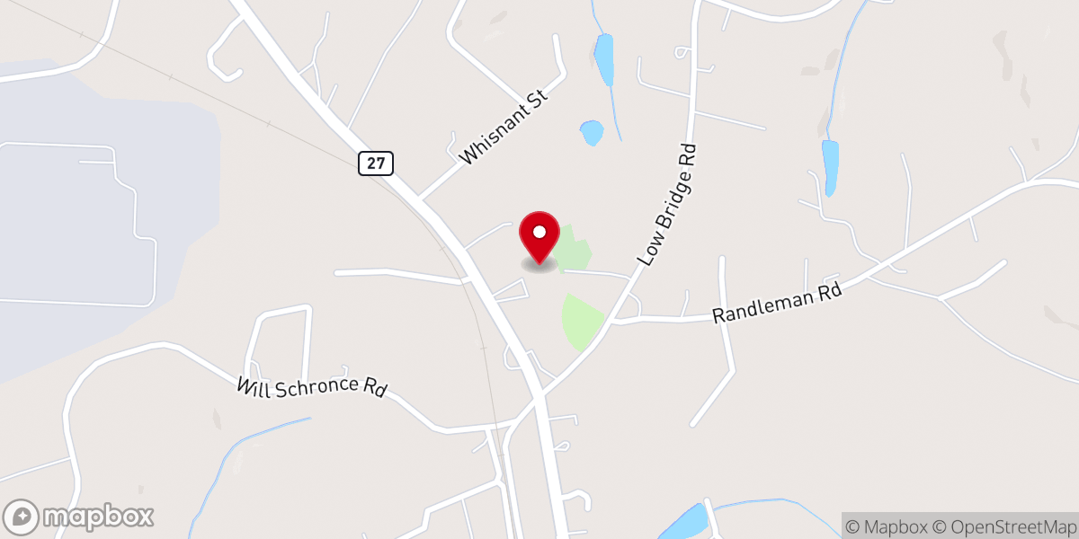 Map showing location of Pearl Baptist Church