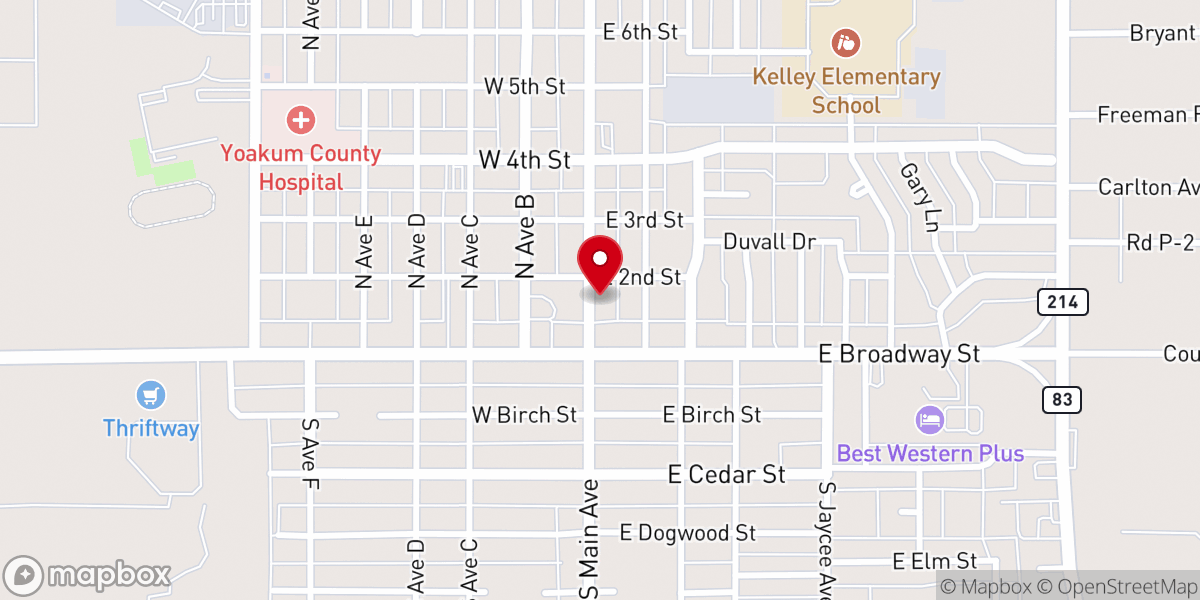 Map showing location of Chamber of Commerce
