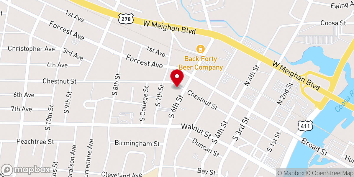 Map showing location of Catholic Center of Concern