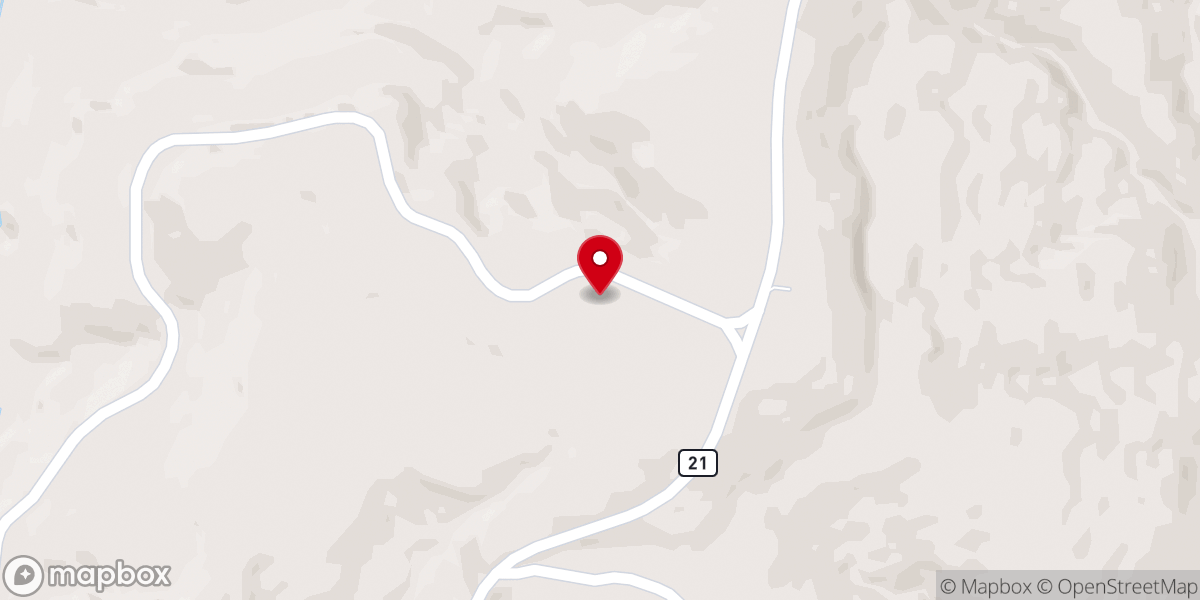 Map showing location of Pinecrest Camp