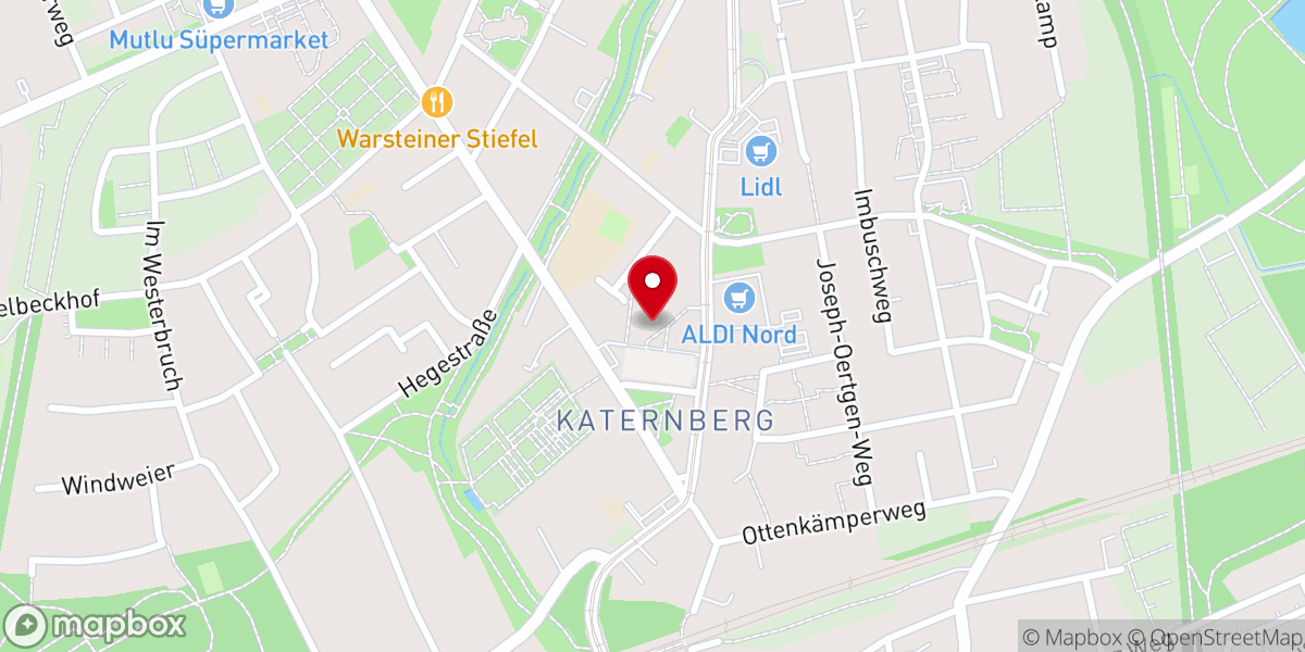 Map showing location of Kirche am Kartenberger Markt - Evangelische Kirchengemeinde Essen-Katernberg