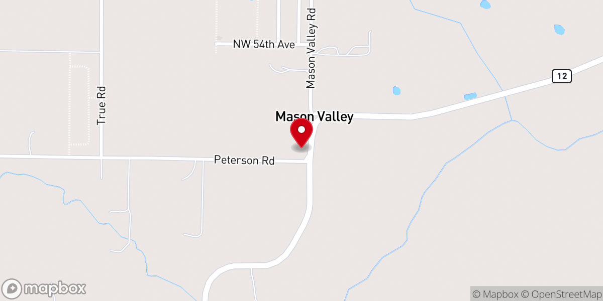 Map showing location of Mason Valley Baptist Church