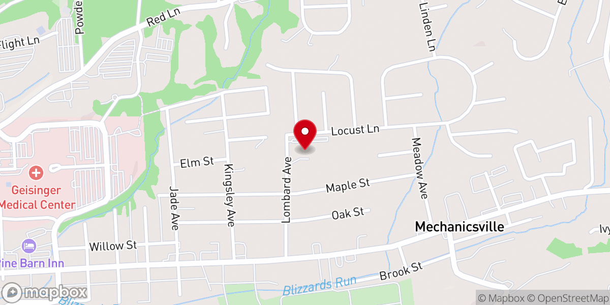 Map showing location of Trinity Church Danville