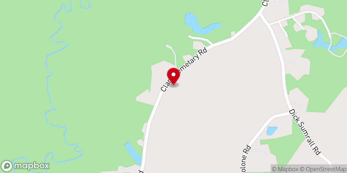 Map showing location of East Laurel Pentecostal Jesus Name Church
