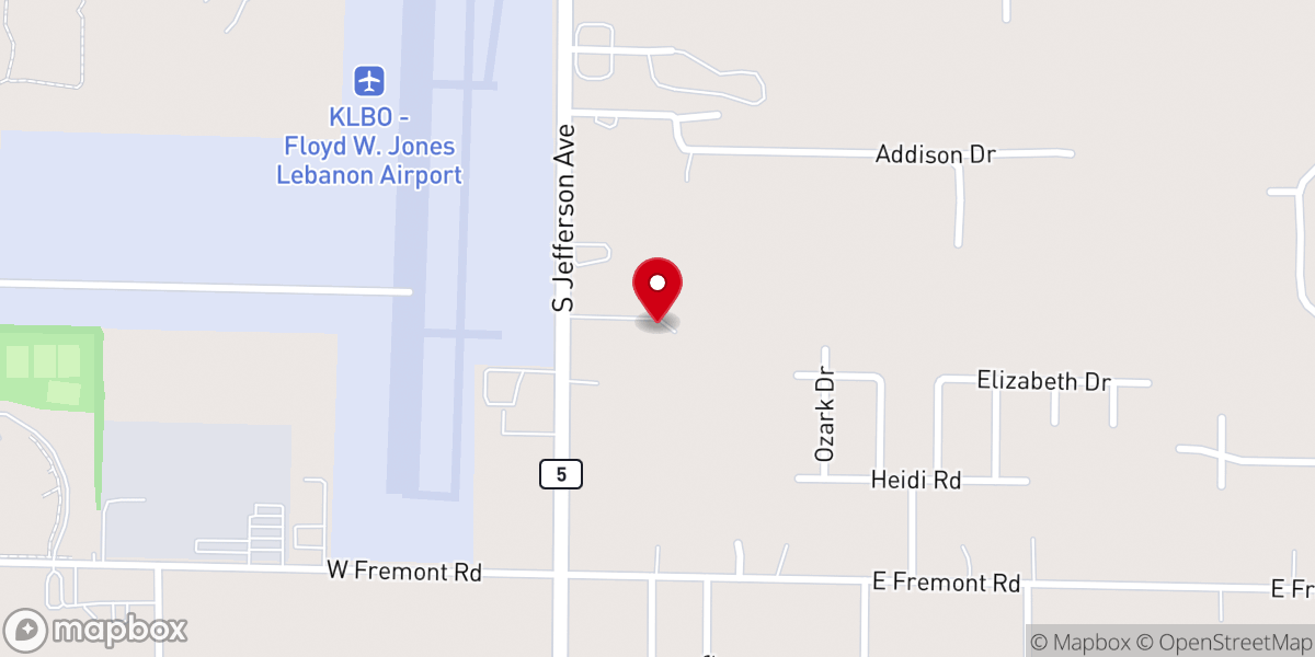 Map showing location of Unity Freewill Baptist Church