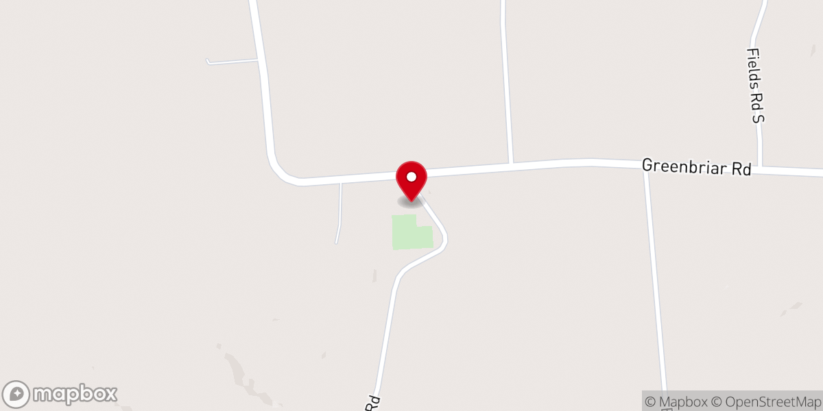 Map showing location of Green Brier Baptist Church