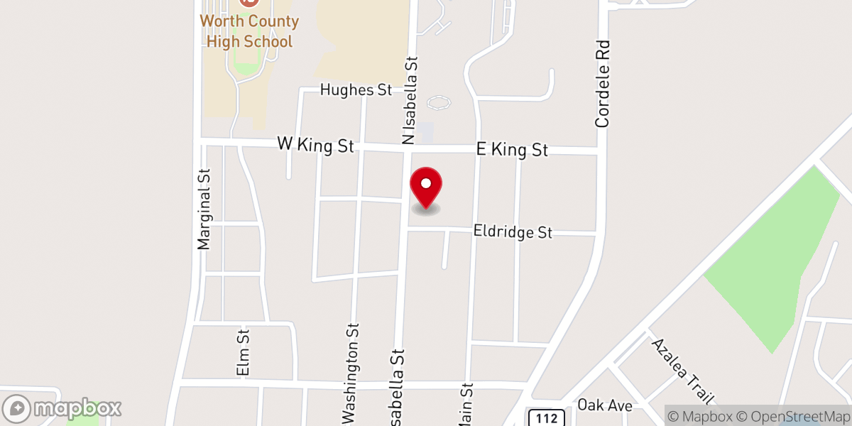 Map showing location of Sylvester-Worth County