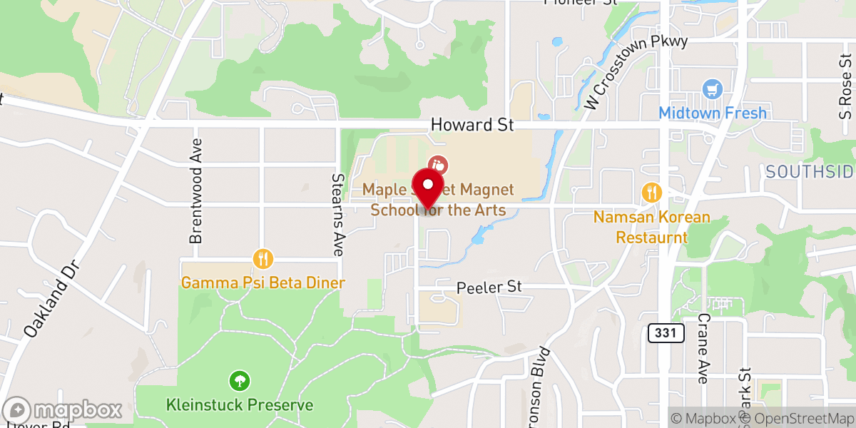 Map showing location of Kalamazoo Free Methodist Church