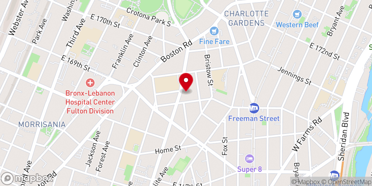 Map showing location of Mt. Carmel Baptist Church