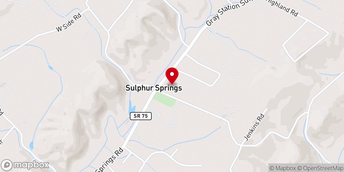Map showing location of Sulphur Springs Methodist Church