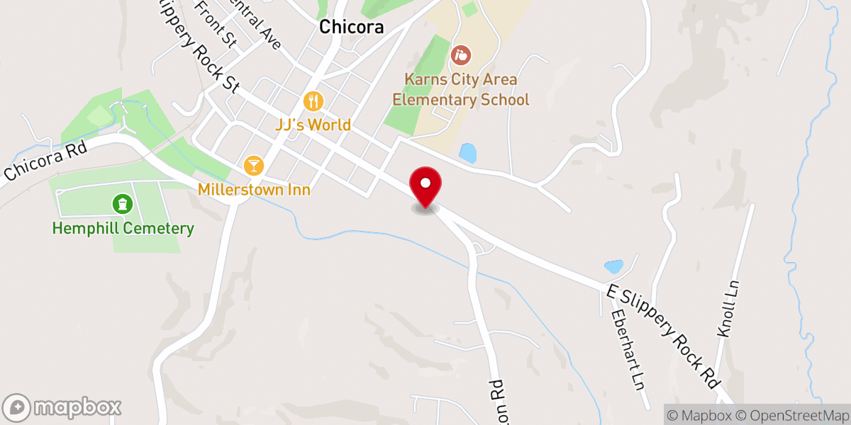 Map showing location of Chicora Alliance Church
