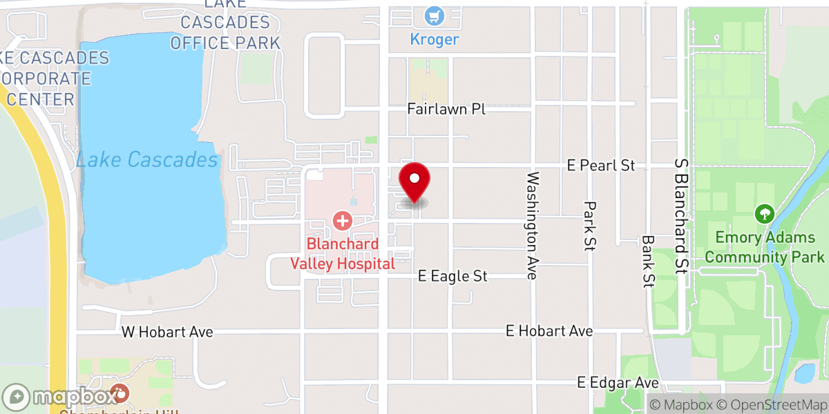 Map showing location of Findlay Evangelical Congregational Church