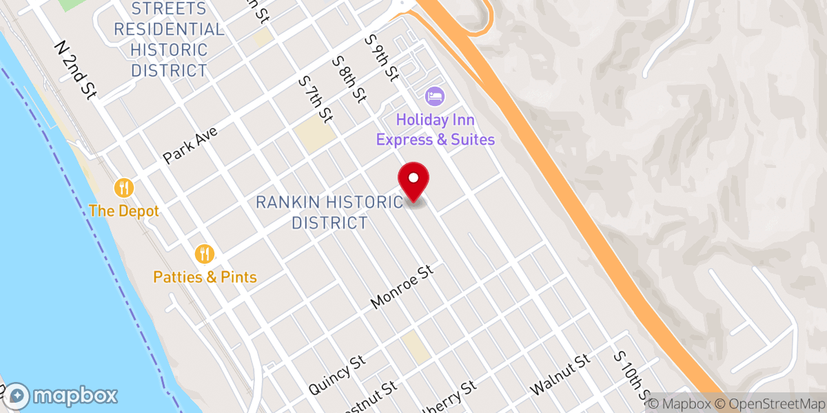 Map showing location of Triedstone Baptist Church