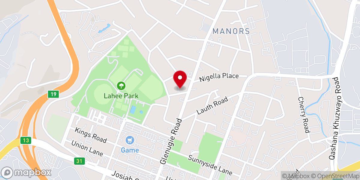Map showing location of Pinetown Full Gospel Church