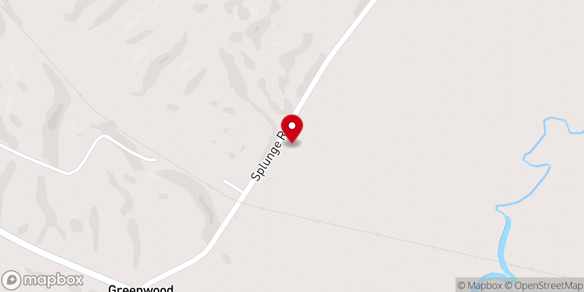 Map showing location of Splunge Baptist Church