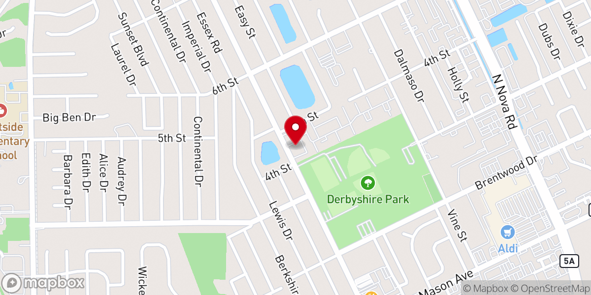 Map showing location of Hope Fellowship Church