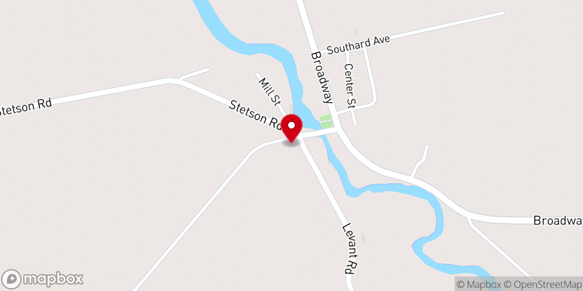 Map showing location of Kenduskeag Union Church