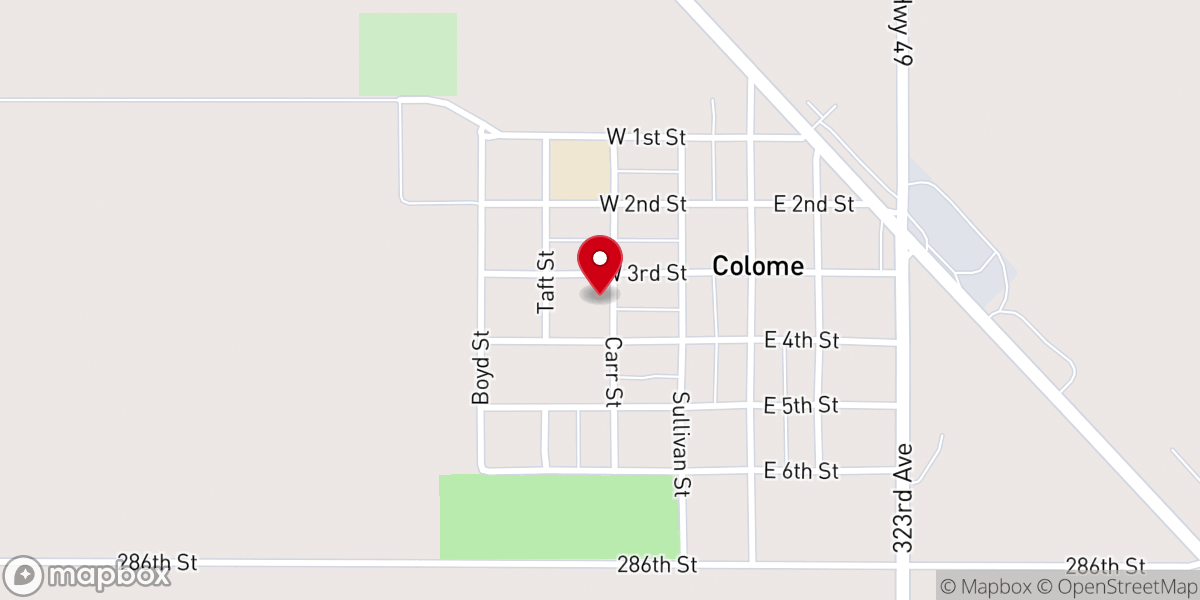Map showing location of St. Isidore Catholic Church
