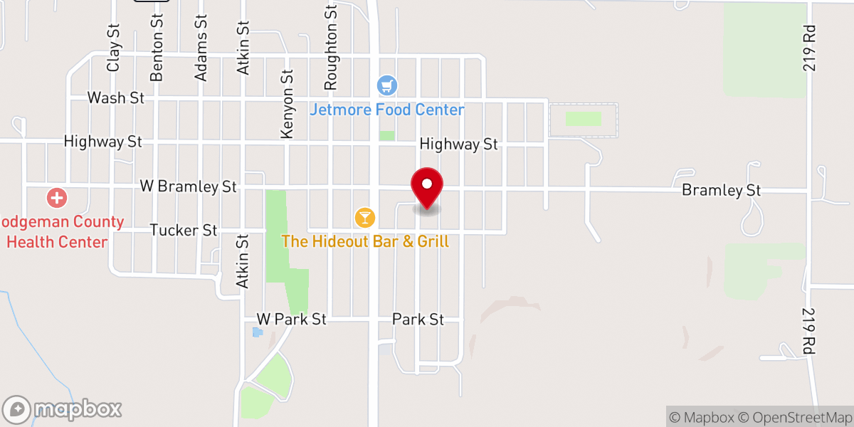 Map showing location of St. Paul Lutheran Church