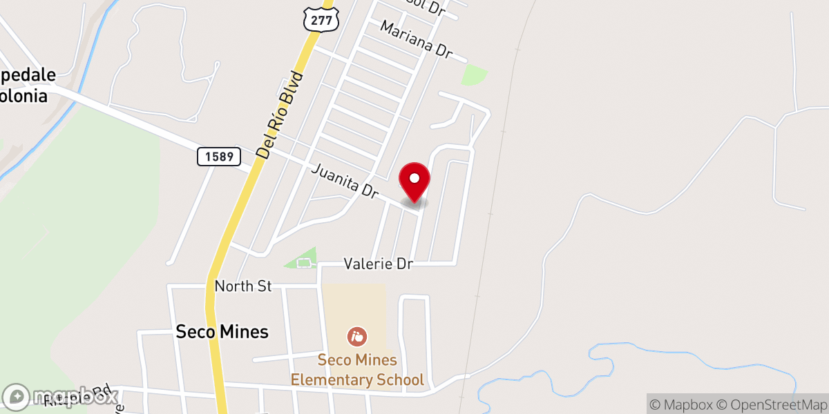 Map showing location of Iglesia Bautista Peniel