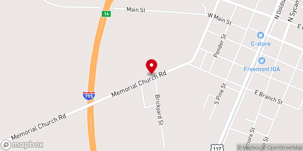 Map showing location of New Bethel Church