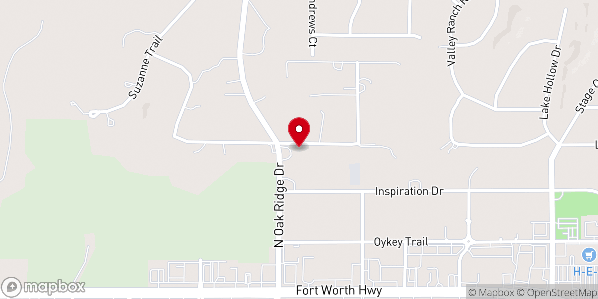 Map showing location of Oak Ridge Baptist Church