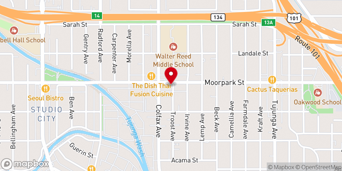 Map showing location of North Hollywood Interfaith Food Pantry