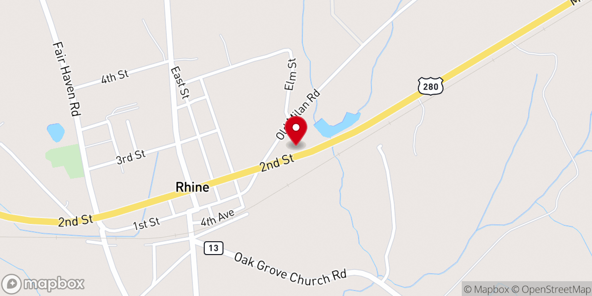 Map showing location of Bethel Church
