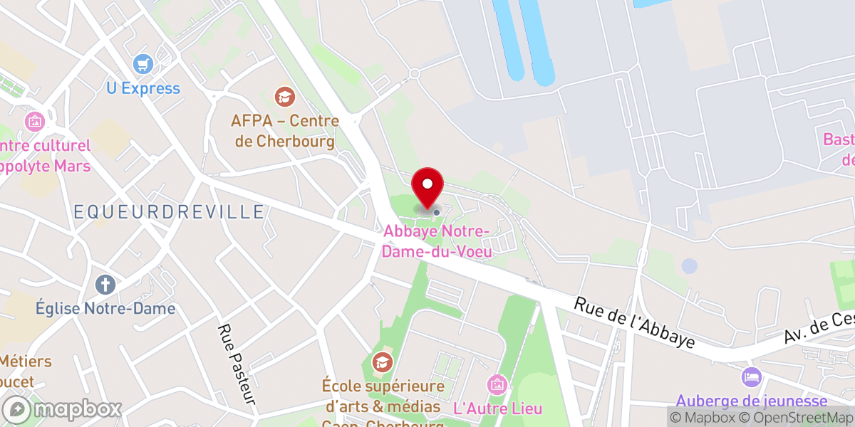 Map showing location of Abbaye du Voeu