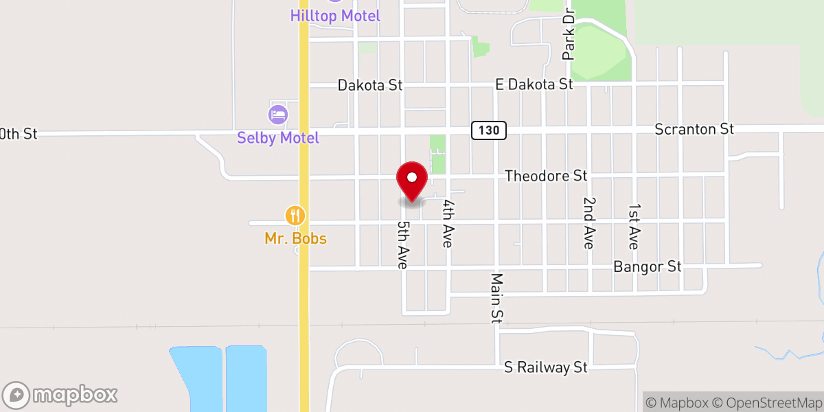 Map showing location of Saint John's Lutheran Church