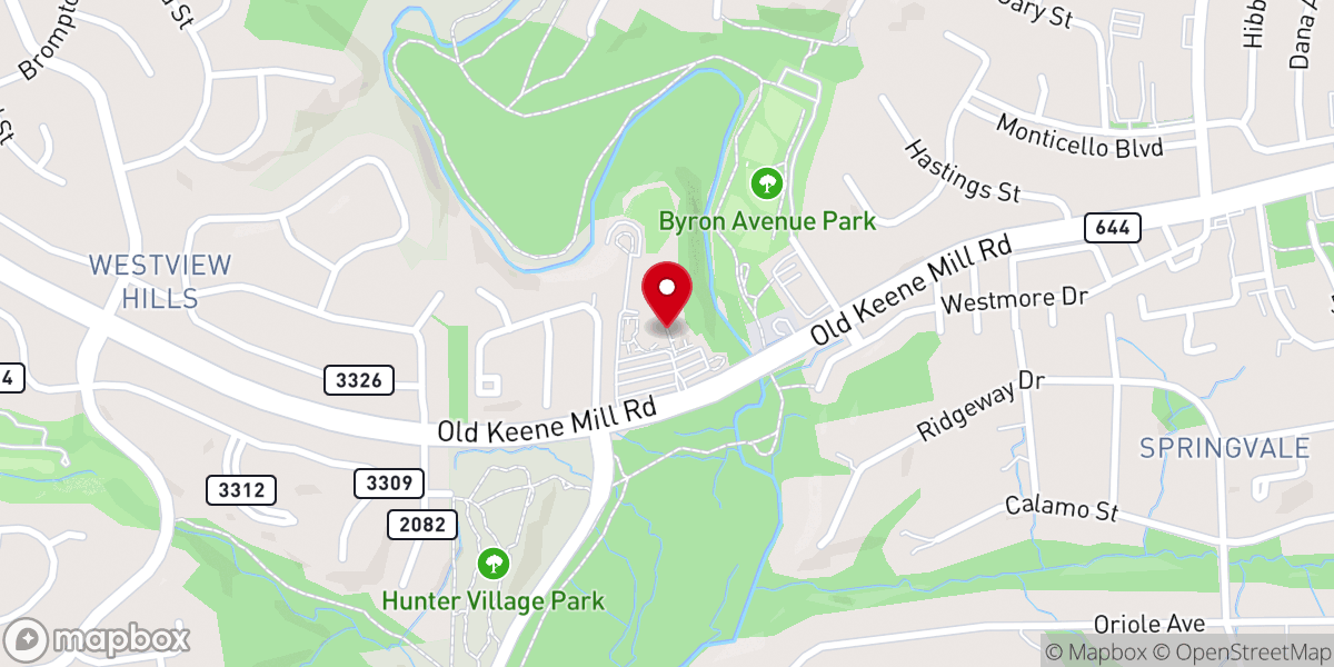 Map showing location of St. Bernadette Catholic Church